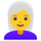 Woman- White Hair emoji on Google